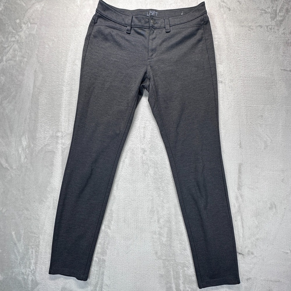 Loft By Ann Taylor Modern Skinny Pants Womens 8 Charcoal Gray Mid Rise Stretch